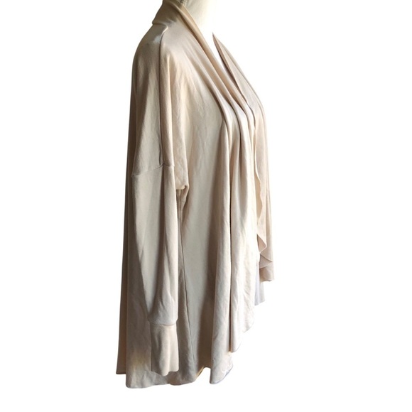 Michael Lauren Open Waterfall Front Cardigan Thumbholes Cream Oversized XS/S - Picture 2 of 9